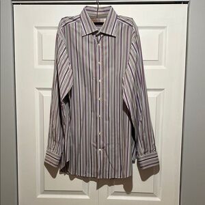 Etro Milano Mens Long sleeve Striped Size 44 XXL US size